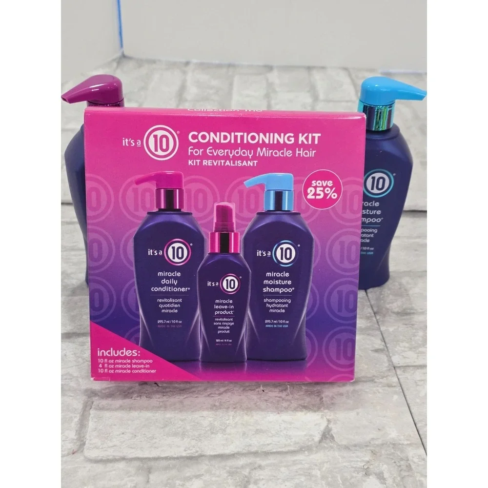 It's a 10 Miracle Moisture Trio Kit Shampoo, Conditioner, Leave In Product New